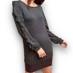 NWT Bailey 44 ‘Demon’ Layered Sweatshirt Mini Dress in Charcoal Gray Size Medium